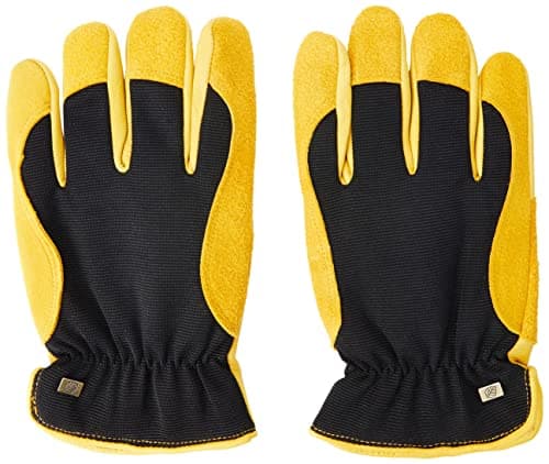 Image of Gold Leaf WINTER TOUCH Deluxe Deerskin Leather Waterpoof Warm RHS Gardening Gloves - Gents Size - Great Gift
