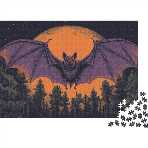 Image of Jigsaw 1000 Piece Bat Challenge Toy for Adults Forest Impossible Jigsaw Puzzles 1000 Pieces Educational Games for Adults Or Families Pieces Gifts 1000pcs (75x50cm)