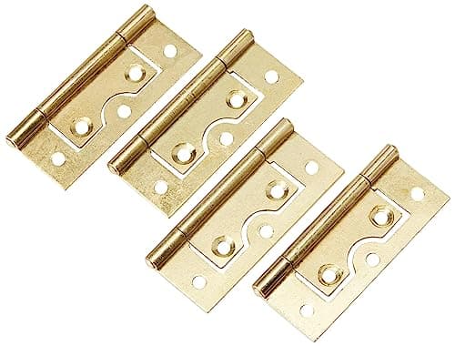 Image of Merriway® BH01124 (4 Pcs) EB Brass Plated Non-Mortise Flush Hinges, 63 mm (2.1/2 inch) - Pack of 4 Pieces