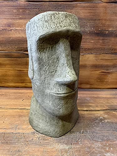 Image of J and L Stone Ornaments STONE GARDEN LARGE EASTER ISLAND HEAD / MOAI / TIKI CONCRETE ORNAMENT