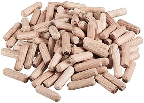 Image of TERF® 200 Pcs Wooden Dowel Pins 8mm X 25mm Wood Dowels Solid Hard Wood Dried Fluted Beveled Hardwood Rods Furniture for Professional Carpenters DIY and Craft Projects
