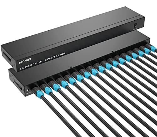 Image of 4K HDMI Splitter 1 in 16 out, 1 to 16 MT-VIKI 16 Way Distributor HDMI Splitter 1x16 For 16 Monitors HDTV CCTV 3D Supports EDID HDCP + UK Power Supply