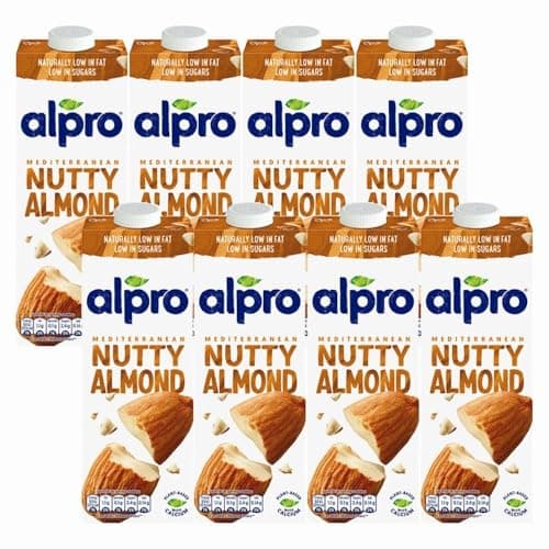 Image of Original Almond Milk 1L x 8 Compatible with Alpro Plant Based Long Life Vegan Drink with Welari Thank You Card | (8pack)
