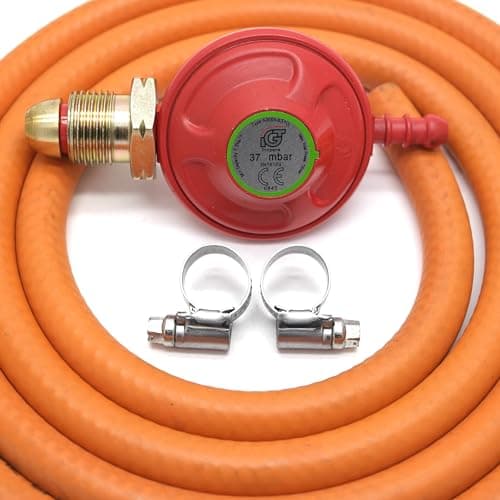 Image of Propane Regulator 2m Hose Kit Fits Calor Gas & Flogas Screw in cylinders