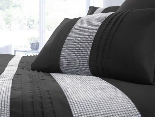 Image of rejuvopedic *SLIGHT * Diamante Black Designer Boudoir Filled Cushion, 48 x 30cms