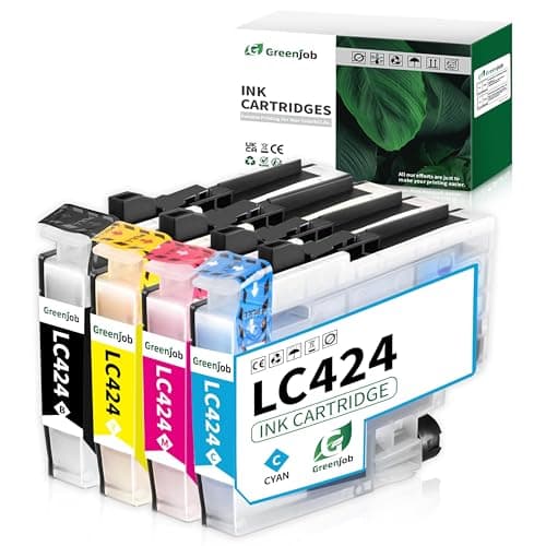 Image of Greenjob LC424 Ink Cartridges Value Pack Compatible with Printer Cartridges Brother LC-424 LC-424VAL Multipack for Brother DCP-J1200W DCP-J1200WE (1 Black, 1 Cyan, 1 Magenta, 1 Yellow, 4 Pack)