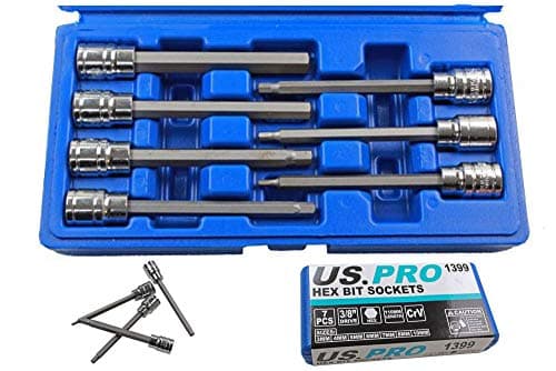 Image of Bergen Long 7pc 3/8 HEX BIT SOCKET SET 3-10mm allen key B1123