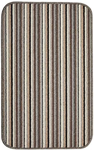 Image of Dandy by William Armes, Ios Stripe Indoor Washable Rug, Silver, 80 x 50