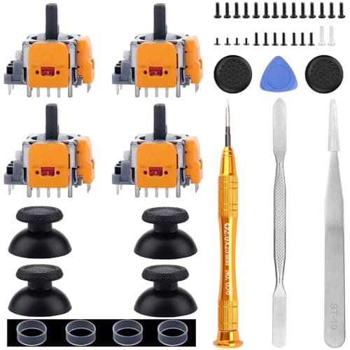 Image of Ikpek 4 Pack Hall-Effect Joysticks Replacement for DualSense PS5 Controller, 3D Analog Sensor Wheel Thumb Sticks Joystick Rocker Module Replacement for PlayStation 5 Controller
