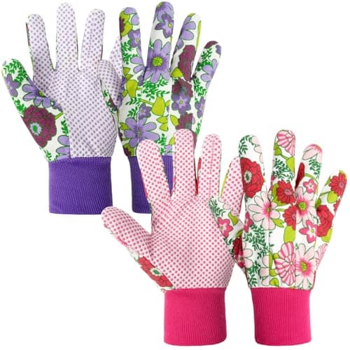 Image of Ainiv Floral Gardening Gloves for Women/Ladies, 2 Pairs Non-Slip Garden Work Gloves, Breathable Yard Work Glove Light Working Gloves for Farm, Yard, Pruning, Outdoor Multi-Purpose(Universal Size)