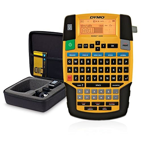 Image of DYMO Rhino 4200 Industrial Label Maker | QWERTY Keyboard & Time-Saving Hot Keys | Durable Label Printer for Job Sites and Heavy-Duty Labelling Jobs