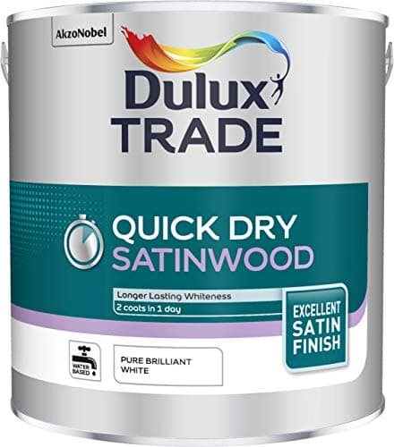 Image of Dulux Trade Quick Dry Satinwood Paint 2.5L - Pure Brilliant White
