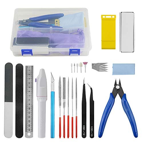 Image of WMYCONGCONG 26 PCS Gundam Model Basic Tools Set Hobby Building Tools Kit with a Plastic Case for Professional Gundam Model Building, Repairing and Fixing