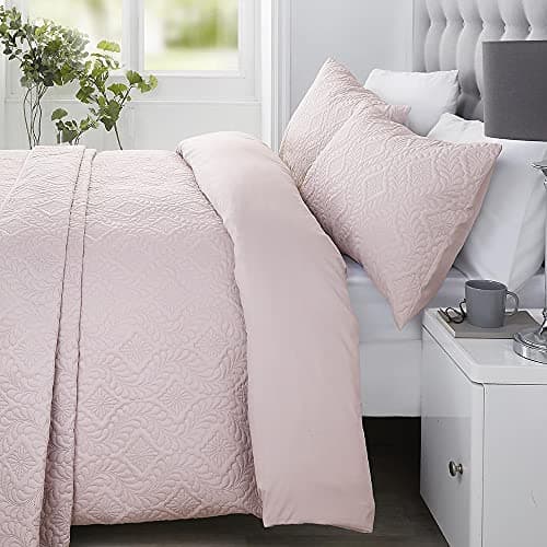 Image of Serene - Gianna - Pinsonic Duvet Cover Set - Single Bed Size in Blush
