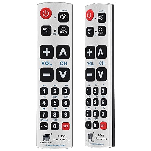 Image of Alkia Big Button Universal Remote Control - Seniors Elderly Remote for Samsung LG Toshiba Sony JVC Panasonic Philips Sharp Hitachi Technika TV - Put Battery to Work, No Program Needed