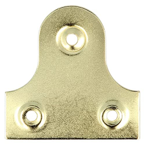 Image of Large Picture Flat Hanging Brackets for Wall Heavy Duty Picture Hanging Plates 50mm Brass Wall Mirror Hanger Plates/Fixings Pack of 12.