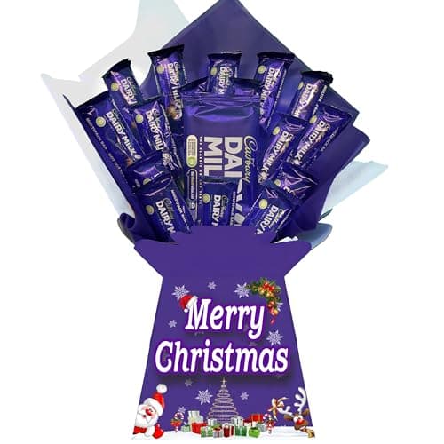 Image of Christmas Chocolate Gift Hamper Bouquet Box (Compatible with CADBURY DAIRY MILK)