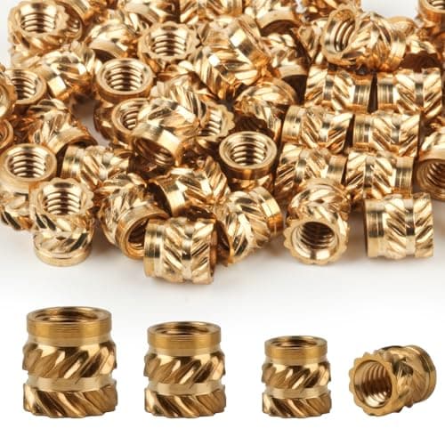 Image of 150 Pcs Threaded Inserts for Plastic, Brass Heat Set InsertsM2 M3 M4 Female Thread Metric Brass Knurled Nuts Assortment, Threaded Heat Inserts Set for 3D Printing Components/3D Printer Parts