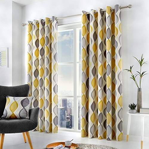 Image of Fusion - Lennox - 100% Cotton Lined Eyelet Curtains - 90 Width x 90 Drop (229 x 229cm) in Grey