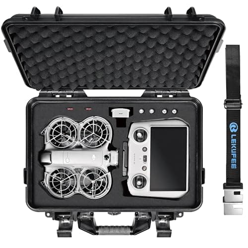 Image of LEKUFEE Waterproof Hard Carrying Case for DJI Neo 2, Fly More Combo, DJI RC 2/RC N3, Battery(5 pcs), Charging Hub, and Other Accessories(Case Only)