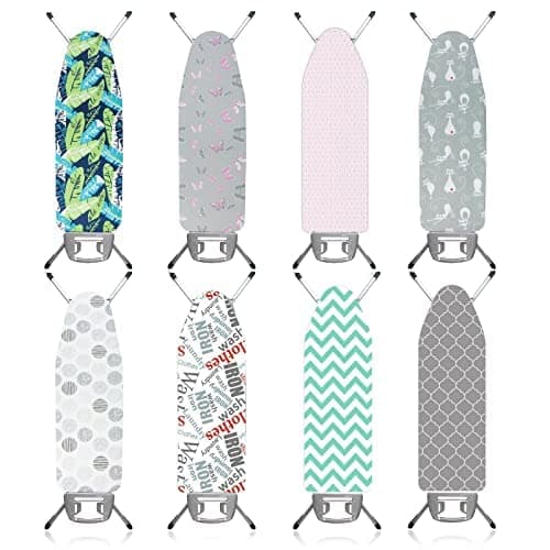 Image of Lightweight Folding Ironing Board with Iron Rest Sturdy 4 Leg With Strong Frame And 100% Cotton Cover Free Standing Iron Board with Stand Compact Easy Carry Camper Van Caravan (Medium (97 x 30cm))