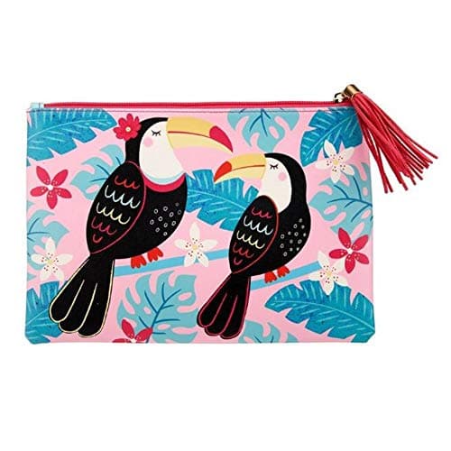 Image of Sass & Belle Tiki Toucan Pouch, Black/Multi, 23.5 x 17cm
