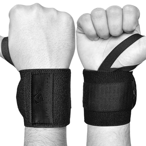Image of AQF Power Weight Lifting Wrist Wraps Supports Gym Training Fist Straps - Sold as Pair & One Size Fits All