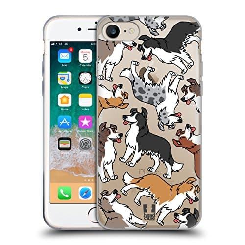 Image of Head Case Designs Border Collie Dog Breed Patterns 6 Gel Case [Military Grade Protection] Compatible with Apple iPhone 7/8 / SE 2020 & 2022 and Compatible with MagSafe