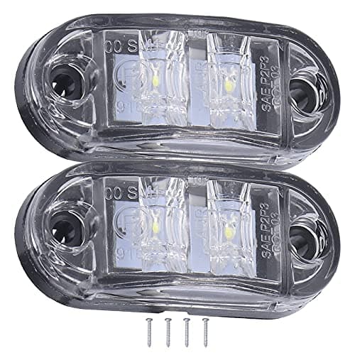 Image of Yctze Side Marker Light 2LED Side Marker Light Turn Signal Indicator Signal Lamp Multifunctional Plug and Play Low Power Consumption for 10-30V Cars Trucks Trailers RVs (A (white))