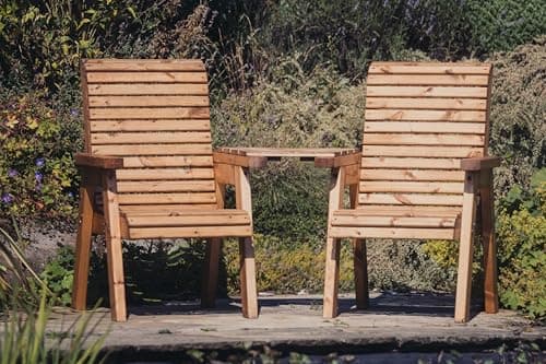 Image of Churnet Valley WOODEN GARDEN CHAIRS, COMPANION SET, BISTRO SET,