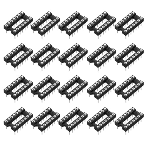 Image of sourcing map 30Pcs DIP IC Chip Socket Adapter 14 Pin IC Assortment Kit 2.54mm/0.1" Pitch for Breadboard Project, PCB Board Design