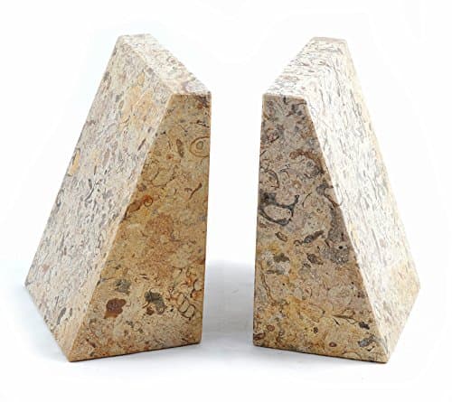 Image of Himalayan Marble Bookends (Fossilstone Wedge Bookends)