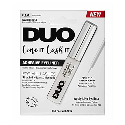 Image of ARDELL DUO Line It Lash It Clear - Transparent Eyelash Glue for False Eyelashes | Transparent Lash Glue with Brush Applicator, Easy to Apply and Strong Hold False Eyelashes | 3.5 g