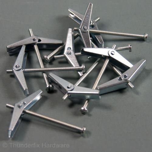 Image of Spring Toggle Plasterboard Fixing Cavity Anchor M3 x 50mm (Pack of 10)