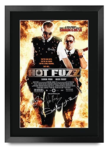 Image of HWC Trading Hot Fuzz Simon Pegg Gifts Printed Signed Autograph Picture for Movie Memorabilia Fans - A3 Framed
