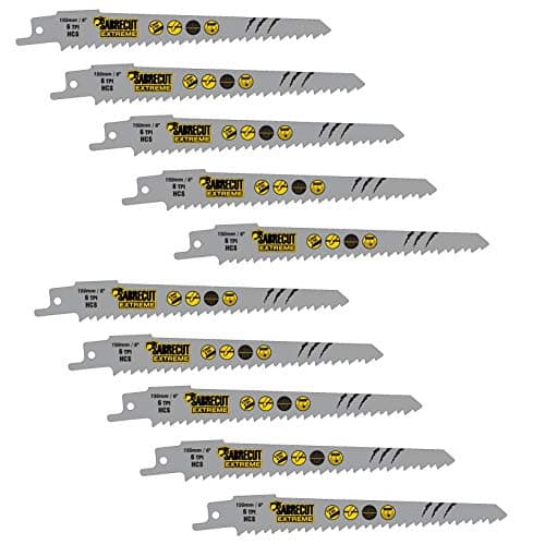 Image of 10 x SabreCut SCRS644D_10 150mm 6 TPI S644D Fast Wood Cutting Reciprocating Sabre Saw Blades
