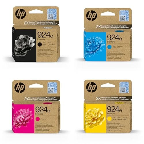Image of HP 924e (XL) EvoMore Printer Ink Cartridges, Black/Cyan/Magenta/Yellow, 4-Pack, Compatible with OfficeJet Pro 8134e 8122e 8124e 8135e 8125e 8132e