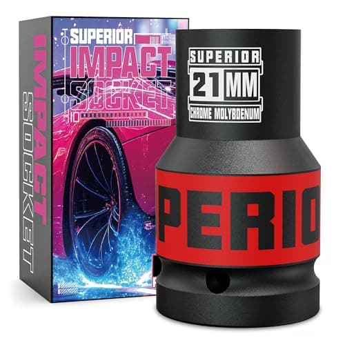 Image of KIRXST 1 Inch Drive Deep Impact Socket 21mm Metric Jumbo Socket, Axle Nut Sockets for Car Wheel Hub Nuts, Trucks, Large Construction Machinery and Equipment