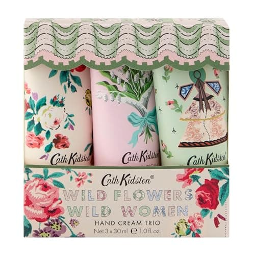 Image of Cath Kidston Hand Cream Trio 3x 30ml, Moisturiser, Three Fragrances, Shea Butter, Glycerin and Essential Oils, Travel Size, Vegan and Cruelty Friendly, Beauty Gift For Her