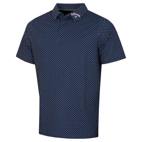 Image of Callaway Golf Mens Golf Trademark Printed Polo Shirt - Peacoat - L