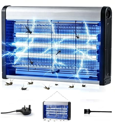 Image of Fly Light Killer Indoor, 30W 3500V Mosquito & Insect Killer Lamp with 3 UV Lights, Dual-Layer Electric Grid Bug Zapper, Removable Tray, Easy to Clean Fly Trap for Home, Kitchen, Garden, Patio