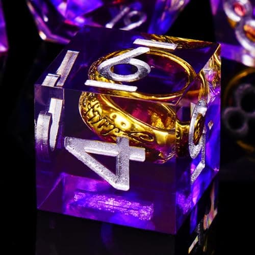 Image of ORUZA 7 PCS Lord Of The Ring DND Dice Set Resin Sharp Edge Dice Polyhedral D&D Dice Set for Dungeons and Dragons RPG MTG Role Playing Game Dice D20 D12 D10 D8 D6 D4 D%