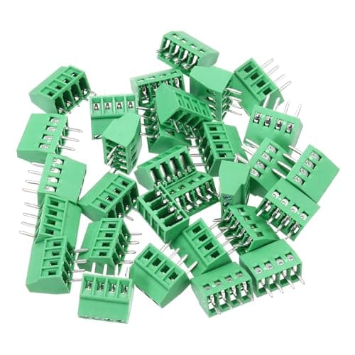 Image of sourcing map 30PCS 4-Pin PCB Mount Screw Terminal Block Connectors 2.54mm/0.1inch Pitch Circuit Board Connectors for Home Appliances, Industrial Projects