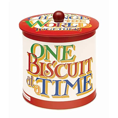 Image of Elite Gift Boxes Emma Bridgewater Brighter World Biscuit Barrel - One Biscuit at a Time - 170 (d) x 173mm