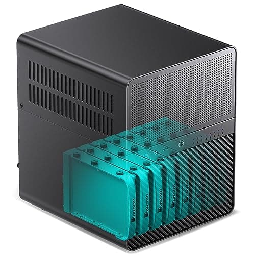 Image of Jonsbo N3 NAS Enclosure Black - Compact Mini-ITX Aluminium Case for 8X 3.5" HDDs, Hot-Swappable, 2x 80mm Fans, SFX Power Supply, USB-C