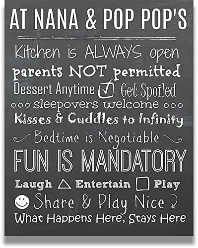 Image of Grandparents House Rules Sign Wall Art Poster, Canvas or Print - Gifts for Grandparents - Grandparents Day Gift Ideas - Best Gifts for Grandparents Wall Decor - 8x10 unframed print