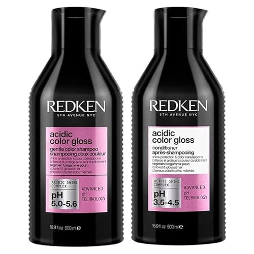 Image of Redken DUO Acidic Color Gloss Sulphate-Free Shampoo, for Colour Treated Hair 500ml and Acidic Color Gloss Conditioner, Colour Protection, Glass-Like Shine, for Colour Treated Hair 500ml