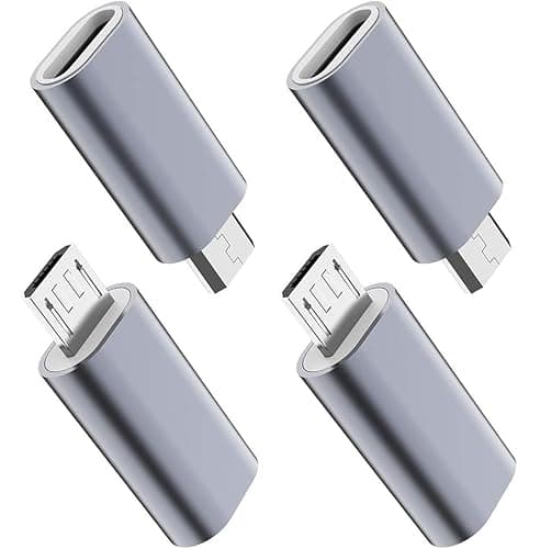 Image of Ticenpe USB C to Micro USB Adapter 4-Pack Type C Female to Micro USB Male Converter, QC 2.0 Fast Charging & Data Transfer Compatible with Samsung Galaxy S7 S6, Nexus 5 6, LG G4 and Micro USB Devices