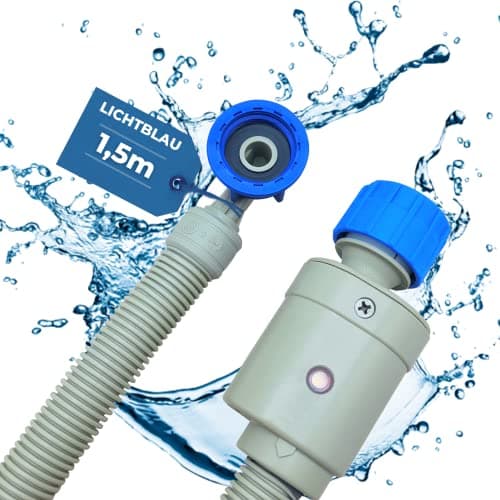 Image of Lichtblau Rubber Aquastop Hose, 1.5m, Blue, for Washing Machines & Dishwashers