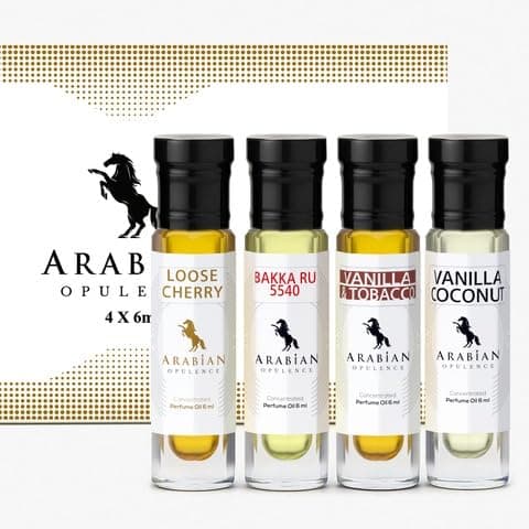 Image of Arabian Opulence Unisex luxury perfume set – perfume set for women & men | fragrance sets man | perfume gift set Vanilla Coconut, Tobacco & Vanilla, Loose Cherry & Bakka Ru 5540
